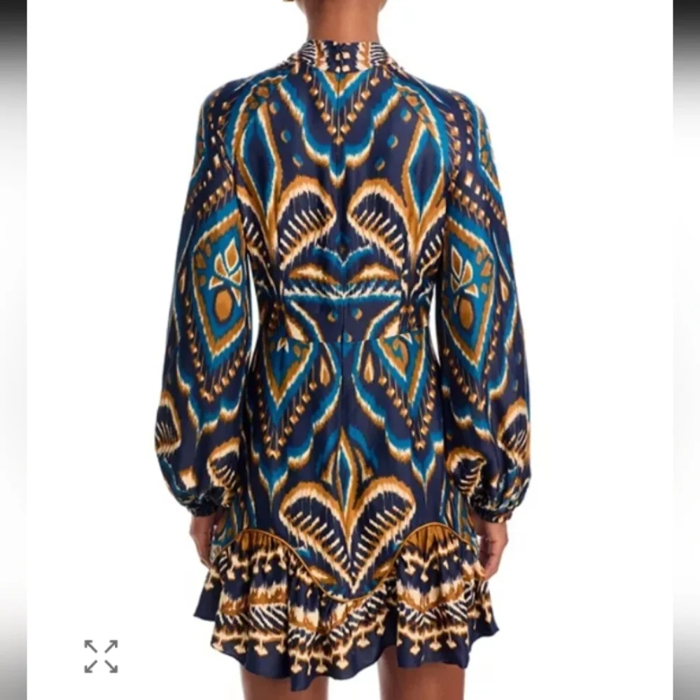 FARM Rio Women's Pineapple Ikat Raglan Sleeve Mini Dress Size Large - Picture 3 of 16